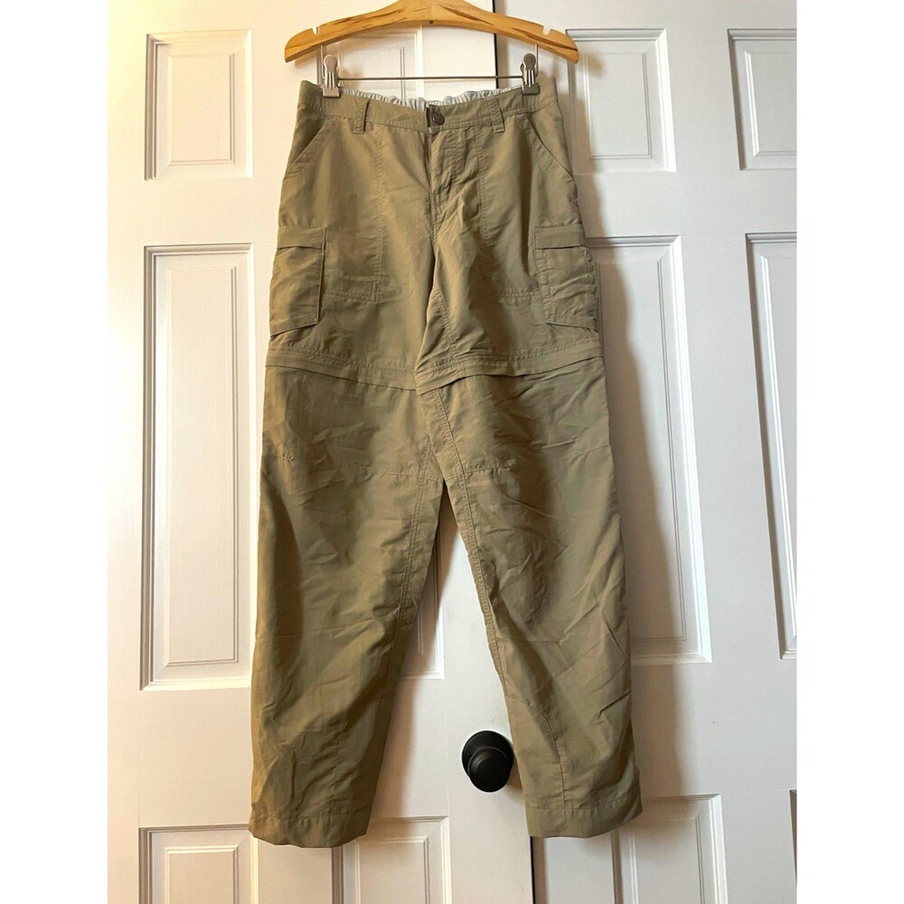 REI Co-op Sahara Convertible Pants Women's 4 Petite Beige Cargo Hiking Zip